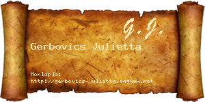 Gerbovics Julietta névjegykártya